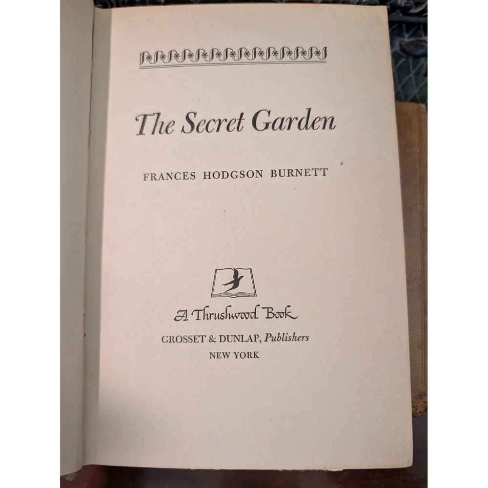 The Secret Garden Frances Hodgson Burnett Thrushwood Book Grosset Dunlap 1938